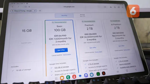 Google One Raih 100 Juta Pelanggan, Hadirkan Paket AI Premium Baru Rp 296 Ribu!. (Liputan6.com/ Yuslianson)